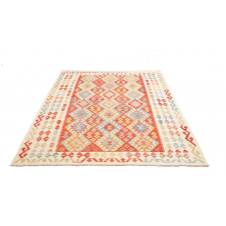 Tappeto Kilim Afghanistan giallo rosso 176x242