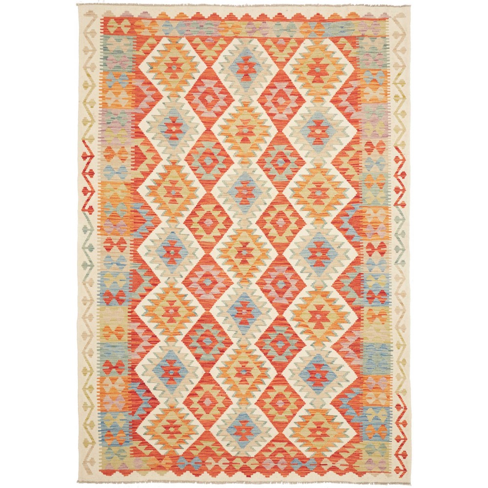 Tappeto Kilim Afghanistan marrone giallo 179x254