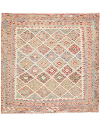 Tappeto Kilim Afghanistan marrone bianco 196x199