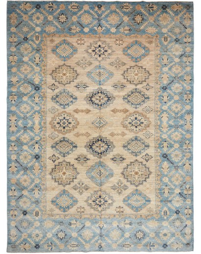 Tappeto Kazak Fine Pakistan azzurro beige 260x355