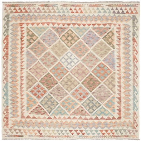 Tappeto Kilim Afghanistan beige marrone 206x198