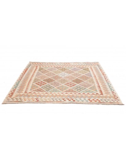 Tappeto Kilim Afghanistan beige marrone 206x198