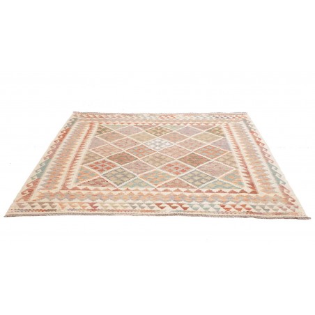 Tappeto Kilim Afghanistan beige marrone 206x198