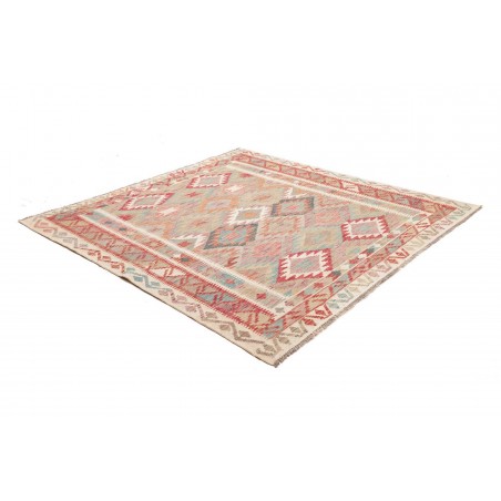 Tappeto Kilim Afghanistan marrone rosso 197x202