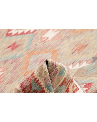 Tappeto Kilim Afghanistan marrone rosso 197x202