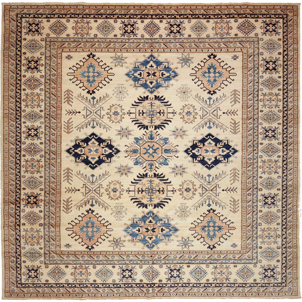 Tappeto Kazak Fine Pakistan marrone grigio 304x299 Tappeto Kazak Fine Pakistan marrone grigio 304x299