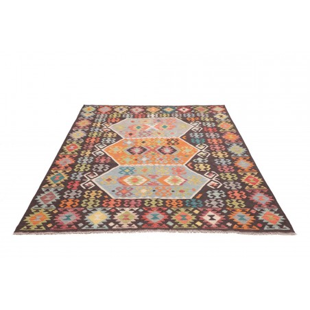 Tappeto Kilim Afghanistan marrone grigio 171x234