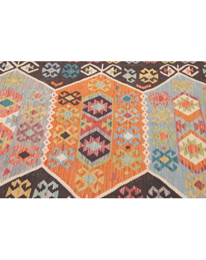 Tappeto Kilim Afghanistan marrone grigio 171x234