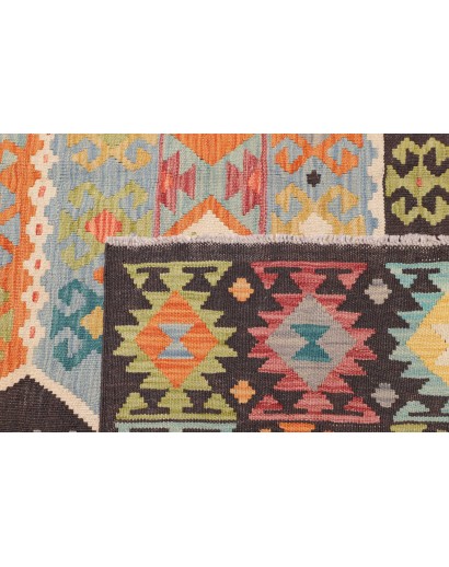 Tappeto Kilim Afghanistan marrone grigio 171x234