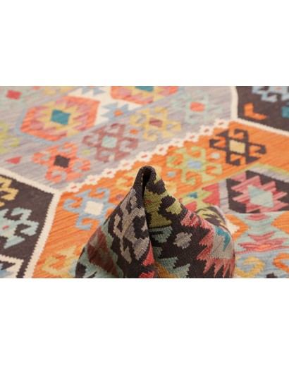 Tappeto Kilim Afghanistan marrone grigio 171x234