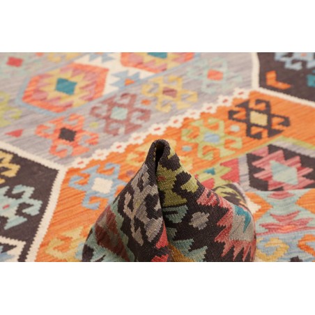 Tappeto Kilim Afghanistan marrone grigio 171x234