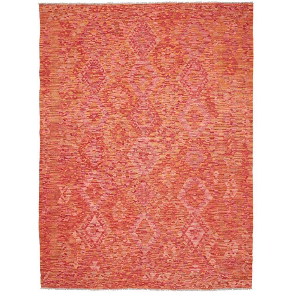 Tappeto Kilim Afghanistan rosso arancione 182x245