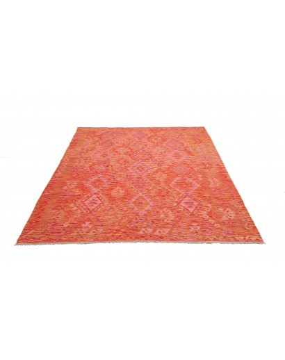 Tappeto Kilim Afghanistan rosso arancione 182x245