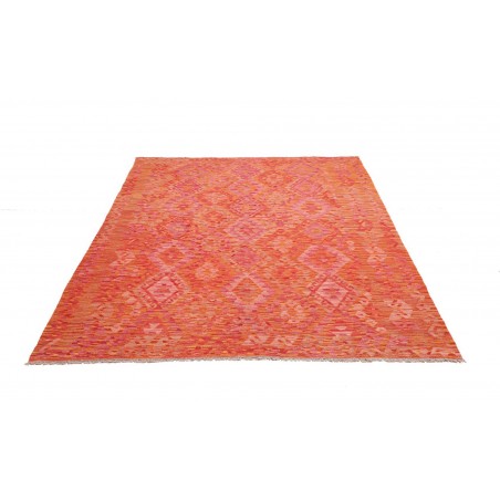 Tappeto Kilim Afghanistan rosso arancione 182x245