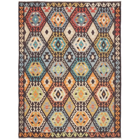 Tappeto Kilim Afghanistan marrone grigio 183x246
