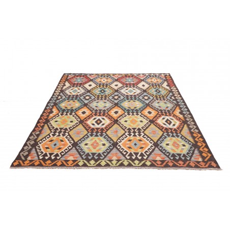 Tappeto Kilim Afghanistan marrone grigio 183x246