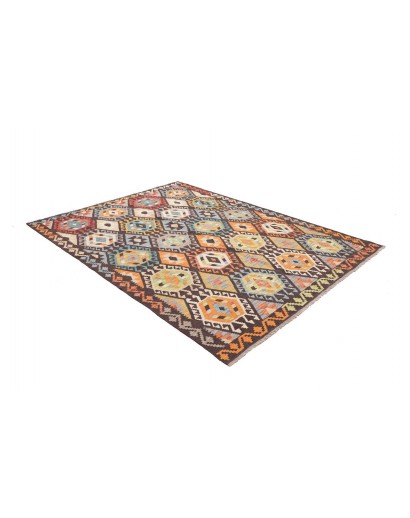 Tappeto Kilim Afghanistan marrone grigio 183x246