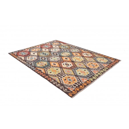 Tappeto Kilim Afghanistan marrone grigio 183x246