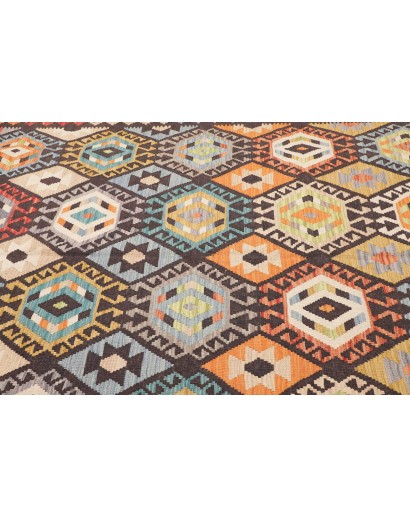 Tappeto Kilim Afghanistan marrone grigio 183x246