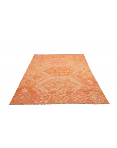 Tappeto Kilim Afghanistan arancione bianco 175x257