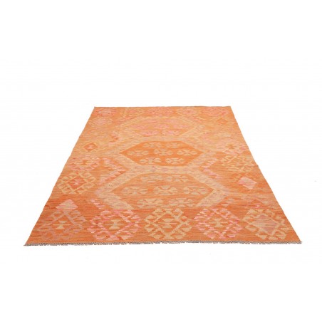Tappeto Kilim Afghanistan arancione bianco 175x257