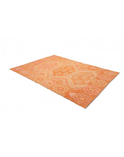 Tappeto Kilim Afghanistan arancione bianco 175x257