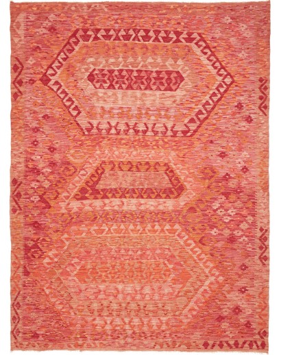 Tappeto Kilim Afghanistan rosso bianco 182x240
