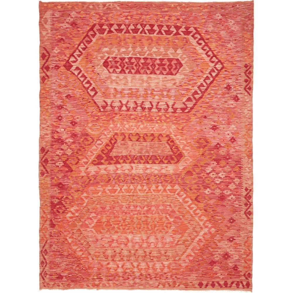 Tappeto Kilim Afghanistan rosso bianco 182x240