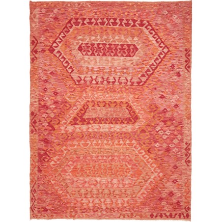 Tappeto Kilim Afghanistan rosso bianco 182x240