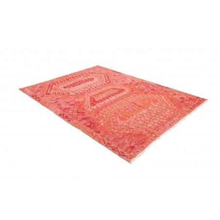 Tappeto Kilim Afghanistan rosso bianco 182x240