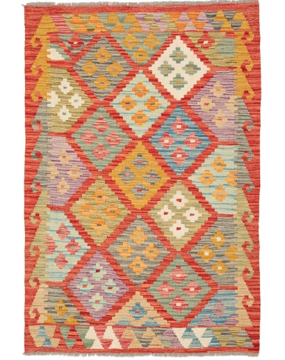 Tappeto Kilim Afghanistan marrone azzurro 85x126