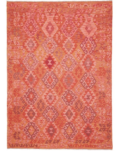 Tappeto Kilim Afghanistan rosso marrone 180x252
