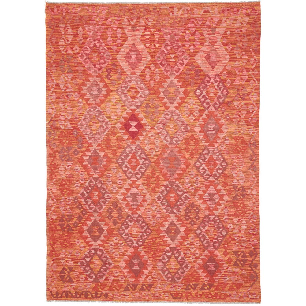 Tappeto Kilim Afghanistan rosso marrone 180x252