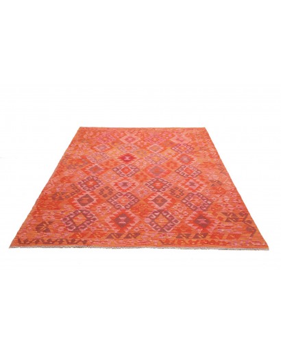 Tappeto Kilim Afghanistan rosso marrone 180x252