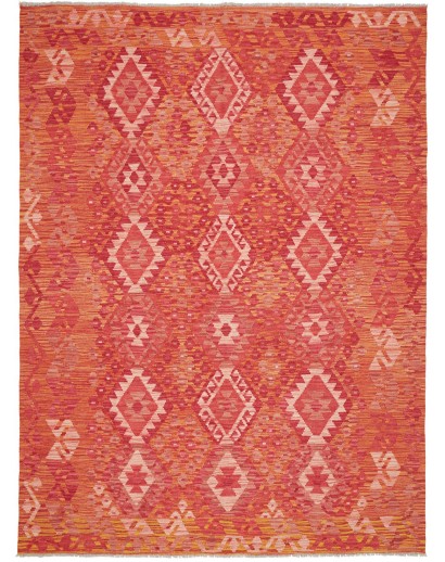 Tappeto Kilim Afghanistan rosso giallo 186x247