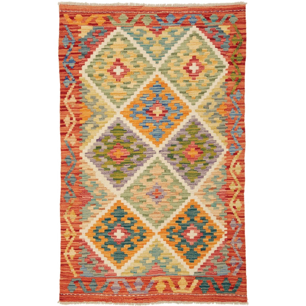 Tappeto Kilim Afghanistan marrone 81x129