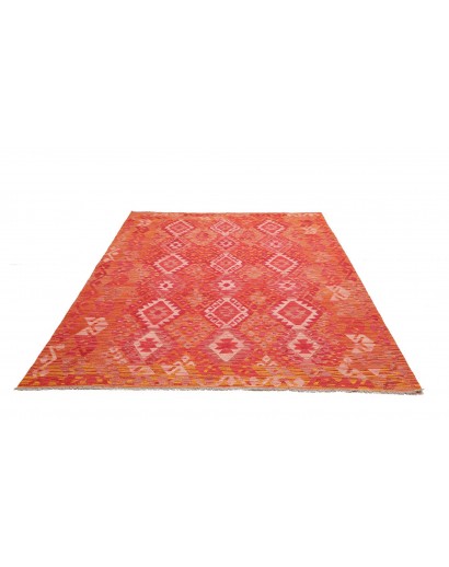 Tappeto Kilim Afghanistan rosso giallo 186x247
