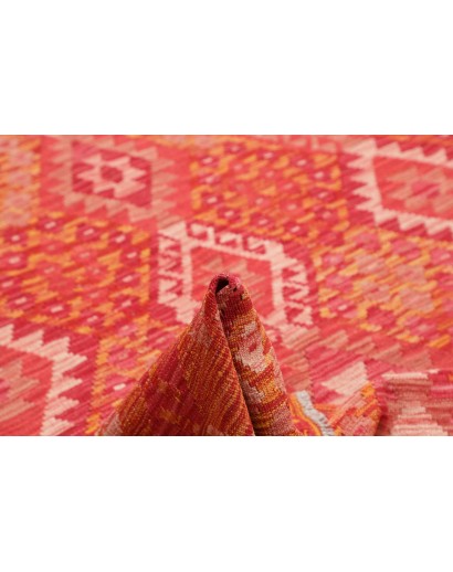 Tappeto Kilim Afghanistan rosso giallo 186x247