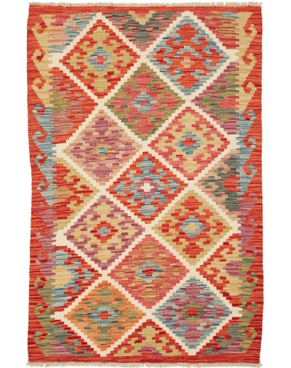 Tappeto Kilim Afghanistan marrone arancione 82x127