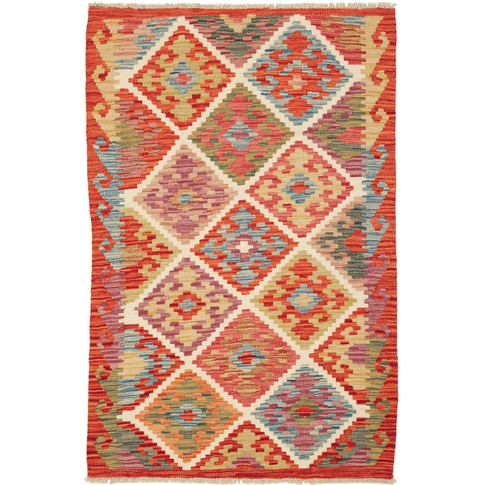 Tappeto Kilim Afghanistan marrone arancione 82x127