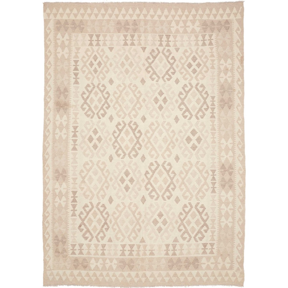 Tappeto Kilim Afghanistan bianco marrone 178x253