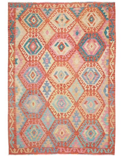 Tappeto Kilim Afghanistan marrone grigio 181x258