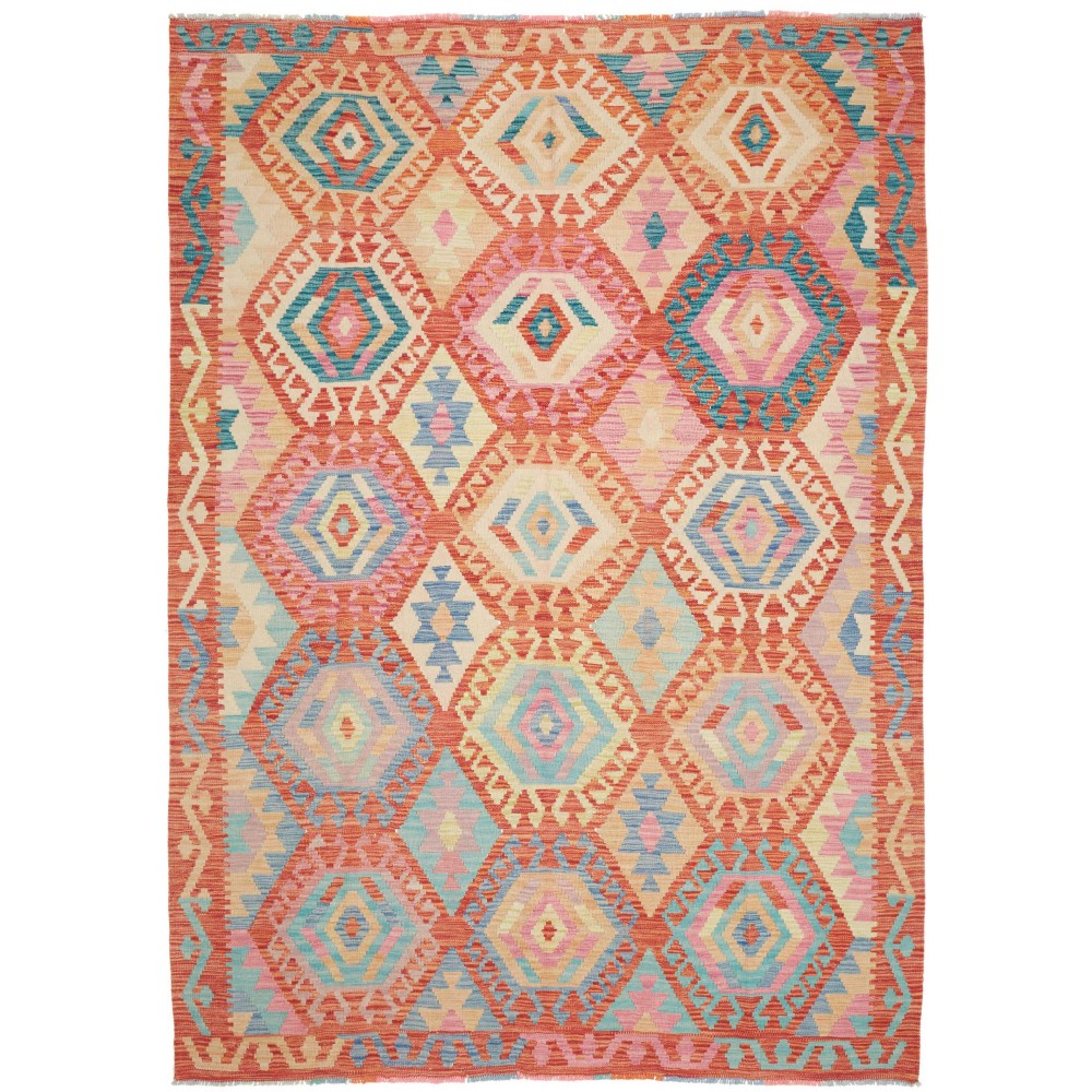 Tappeto Kilim Afghanistan marrone grigio 181x258