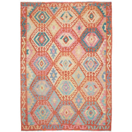 Tappeto Kilim Afghanistan marrone grigio 181x258