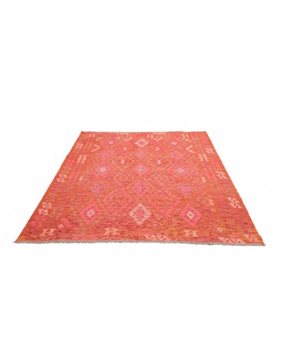 Tappeto Kilim Afghanistan rosso arancione 180x246