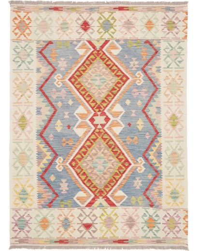 Tappeto Kilim Afghanistan beige bianco 156x211