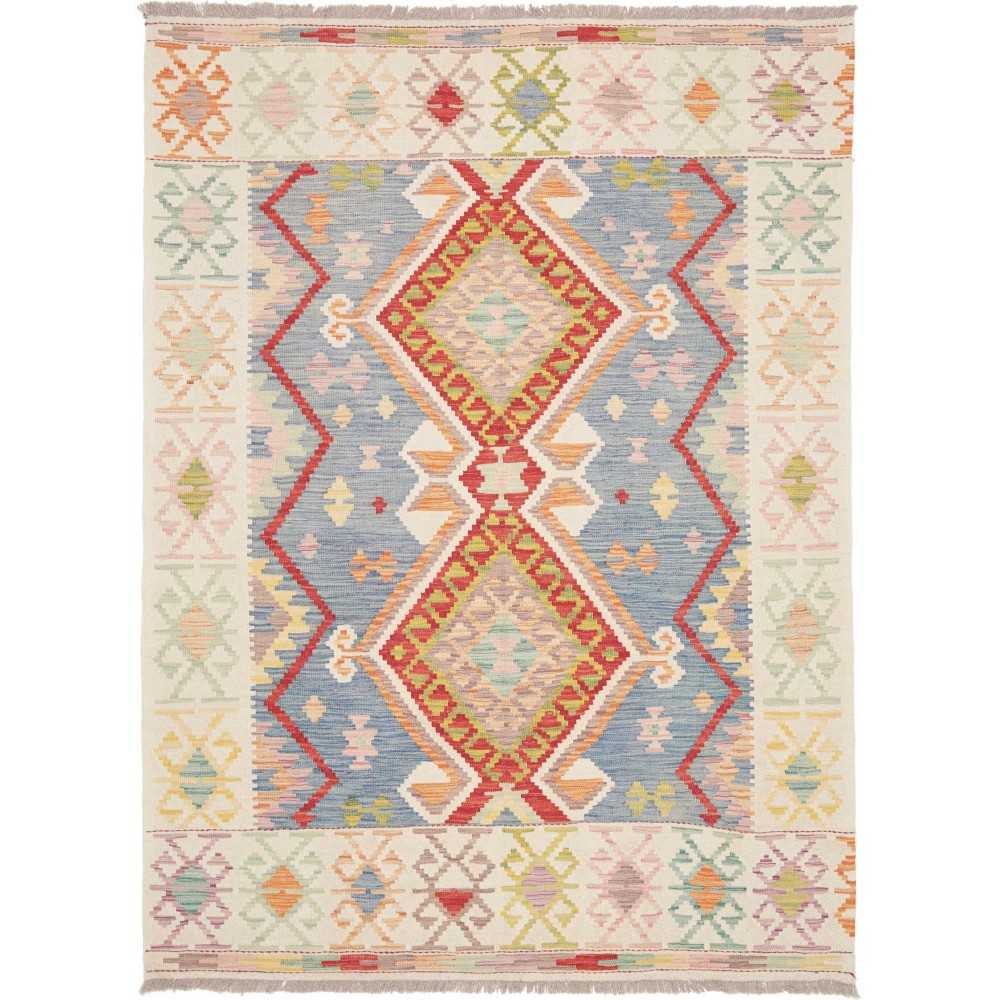 Tappeto Kilim Afghanistan beige bianco 156x211