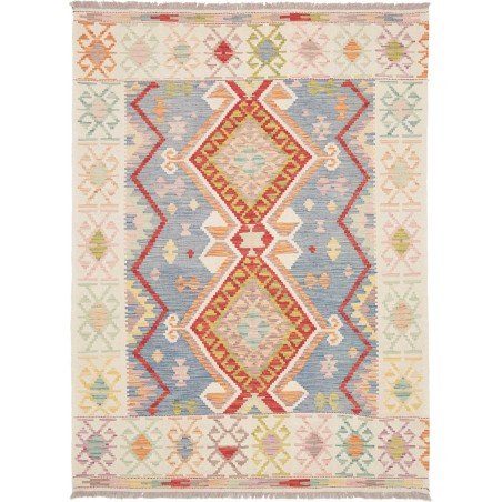 Tappeto Kilim Afghanistan beige bianco 156x211