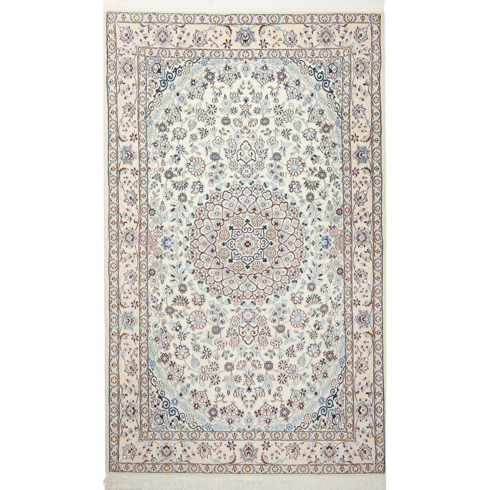 Tappeto Nain 9La Persia bianco grigio 130x215 Tappeto Nain 9La Persia bianco grigio 130x215