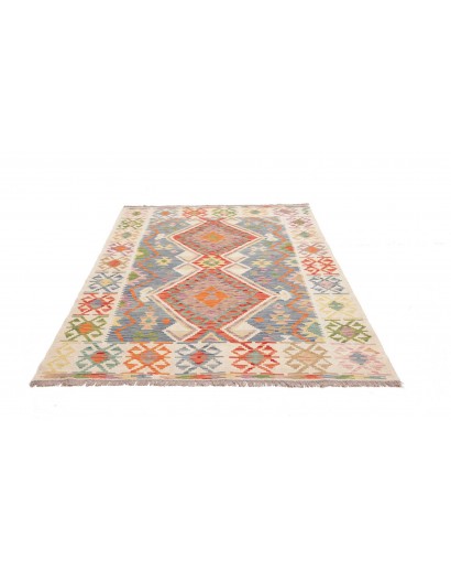 Tappeto Kilim Afghanistan bianco arancione 155x204